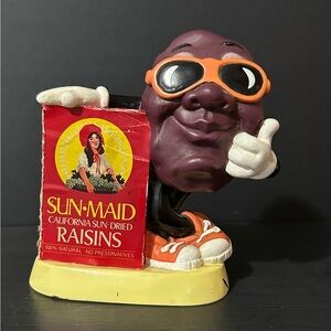 Vintage 1987 California Raisins CALRAB Coin Bank Sunmaid Raisins Advertising